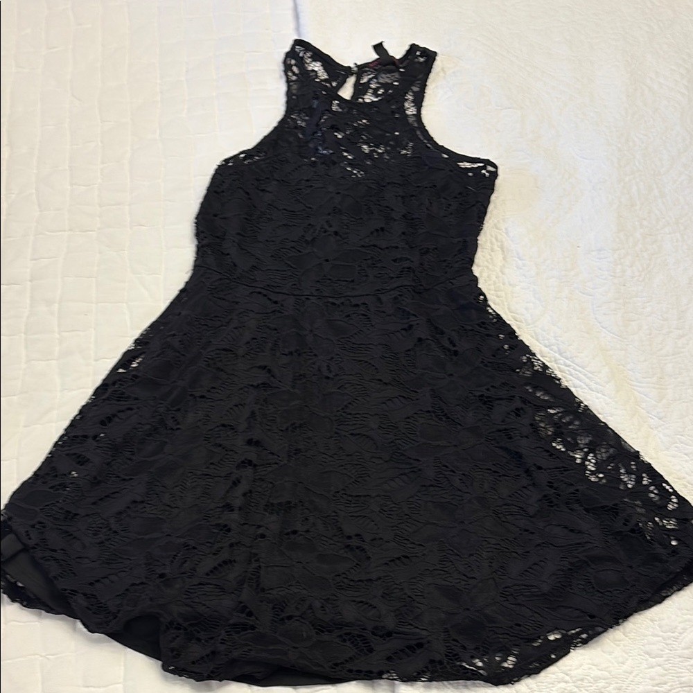 Material Girl Black Halter Backless Cocktail Dress
